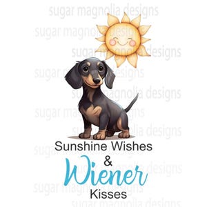 Dachshund dog sublimation design, PNG for sublimation, Weiner dog kisses, tea towel, t shirt, tote bag, Dog towel, PNG instant download