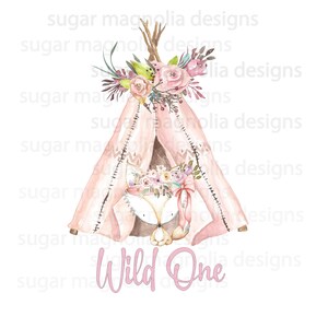 ボヘミアン ワイルド ワン ガール昇華デザイン、昇華用 PNG、女の子の 1 歳の誕生日昇華デザイン、1 歳の誕生日の即時ダウンロード