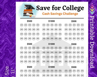 College Savings Challenge Printable, Tuition Payment Tracker (Digital Download)