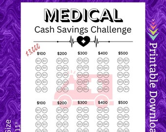 Medical Bill Savings Challenge Printable: Family Health Tracker (PDF)
