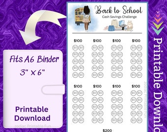 School A6 Savings challenge Printable Insert