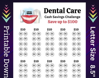 Dental Savings Challenge Printable | Emergency Fund Tracker (PDF)