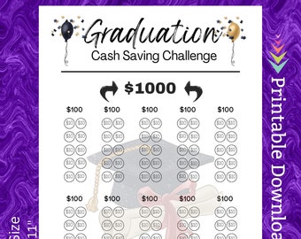 Graduation Savings Challenge Printable, Class of 2024 (PDF)