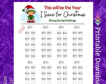 Weihnachtsersparnis-Challenge, Feiertagsbudget-Tracker (digitaler Download)