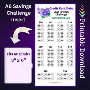 A6 Debt Tracker Savings Challenge Imprimible para pago de tarjetas de crédito Ahorro de dinero Fondos de amortización para cheques de pago familiares Pago de facturas de presupuesto 100