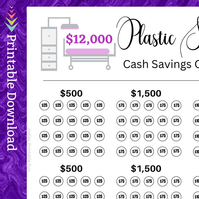 Plastic Surgery Cash Savings Challenge Printable