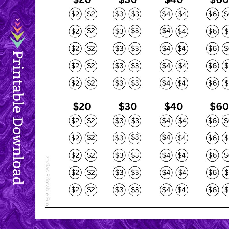 Computer Printer Cash Savings Challenge Printable for Home Office Printing for School Student