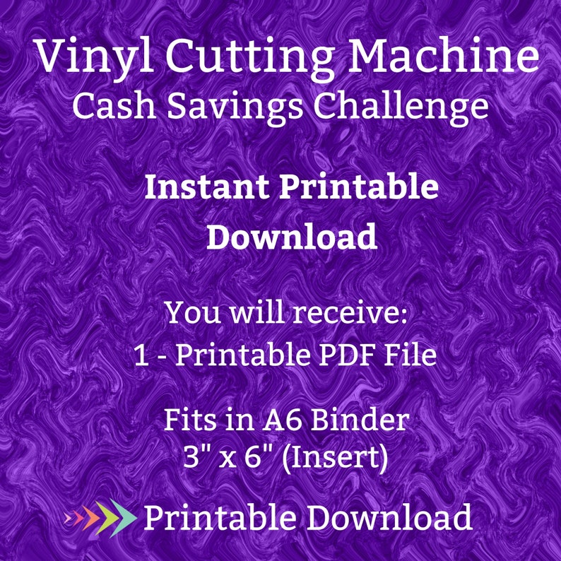 A6 Paper Cutter Savings Challenge Printable for Hobby Craft Design Vinyl Cut Machine Money Saving Fund for Crafters Plotter Machine Fund