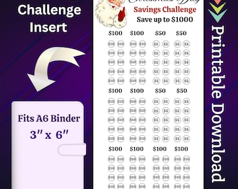 Christmas Cash Budget Saving Challenge Tracker Printable A6 Size