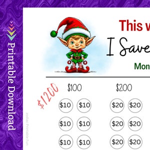 Christmas Savings Challenge Printable for Christmas Countdown Cash Saving Budget for Family Xmas Gift Shopping Money Fund for Kids Presents