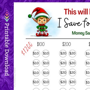 Christmas Savings Challenge Printable for Christmas Countdown Cash Saving Budget for Family Xmas Gift Shopping Money Fund for Kids Presents