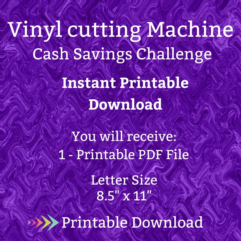 Paper Cutter Savings Challenge Printable for Hobby Craft Design Vinyl Cutting Machine Money Saving Fund for Plotter Cut Sticker Cash Tracker