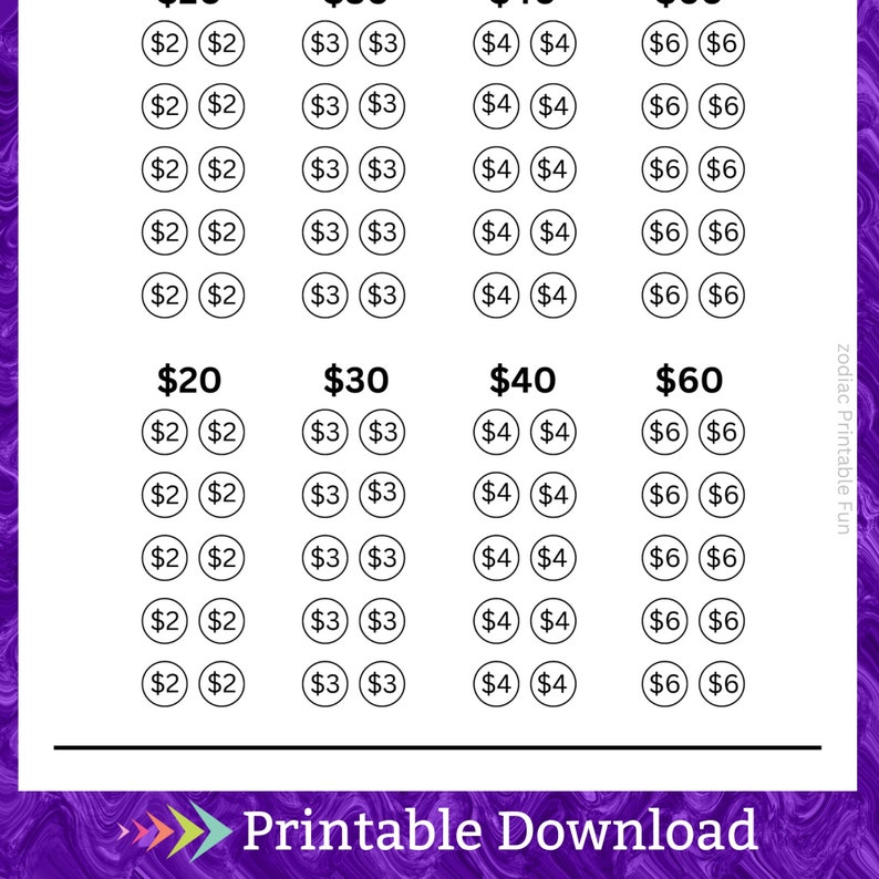 Computer Printer Cash Savings Challenge Printable for Home Office Printing for School Student