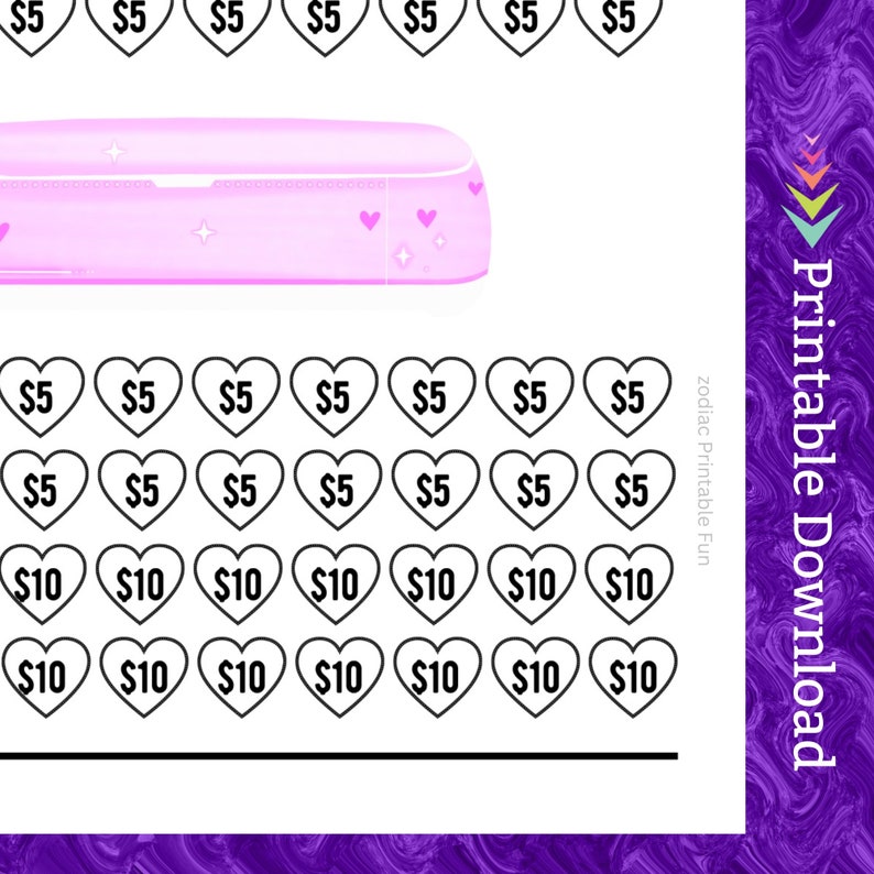 Paper Cutter Savings Challenge Printable for Hobby Craft Design Vinyl Cutting Machine Money Saving Fund for Plotter Cut Sticker Cash Tracker