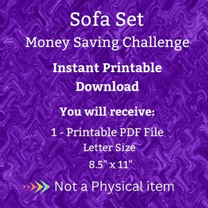 Furniture Saving Challenge Printable for Home Family Room for House Living Room for Relaxing Comfy Couch Sofa Set for Home Savings Budget