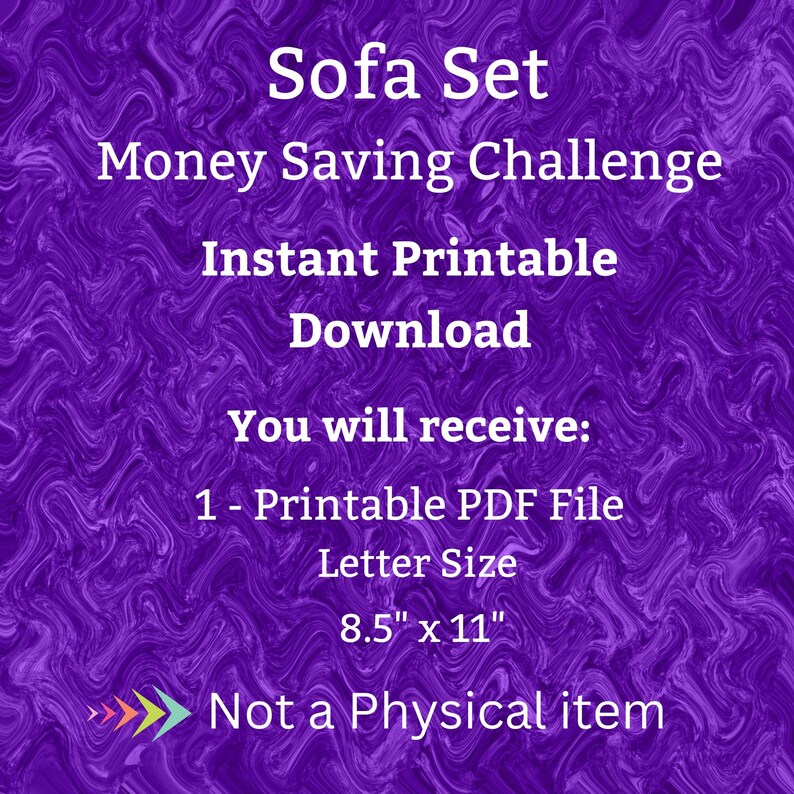 Furniture Saving Challenge Printable for Home Family Room for House Living Room for Relaxing Comfy Couch Sofa Set for Home Savings Budget