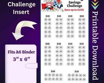 Movie Night Savings Challenge, A6 Budget Tracker (Printable PDF)