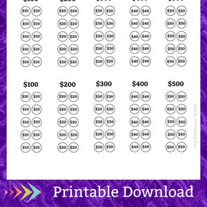 Custom Savings Challenge Printable for Saving 3000 Dollars for 3k ...