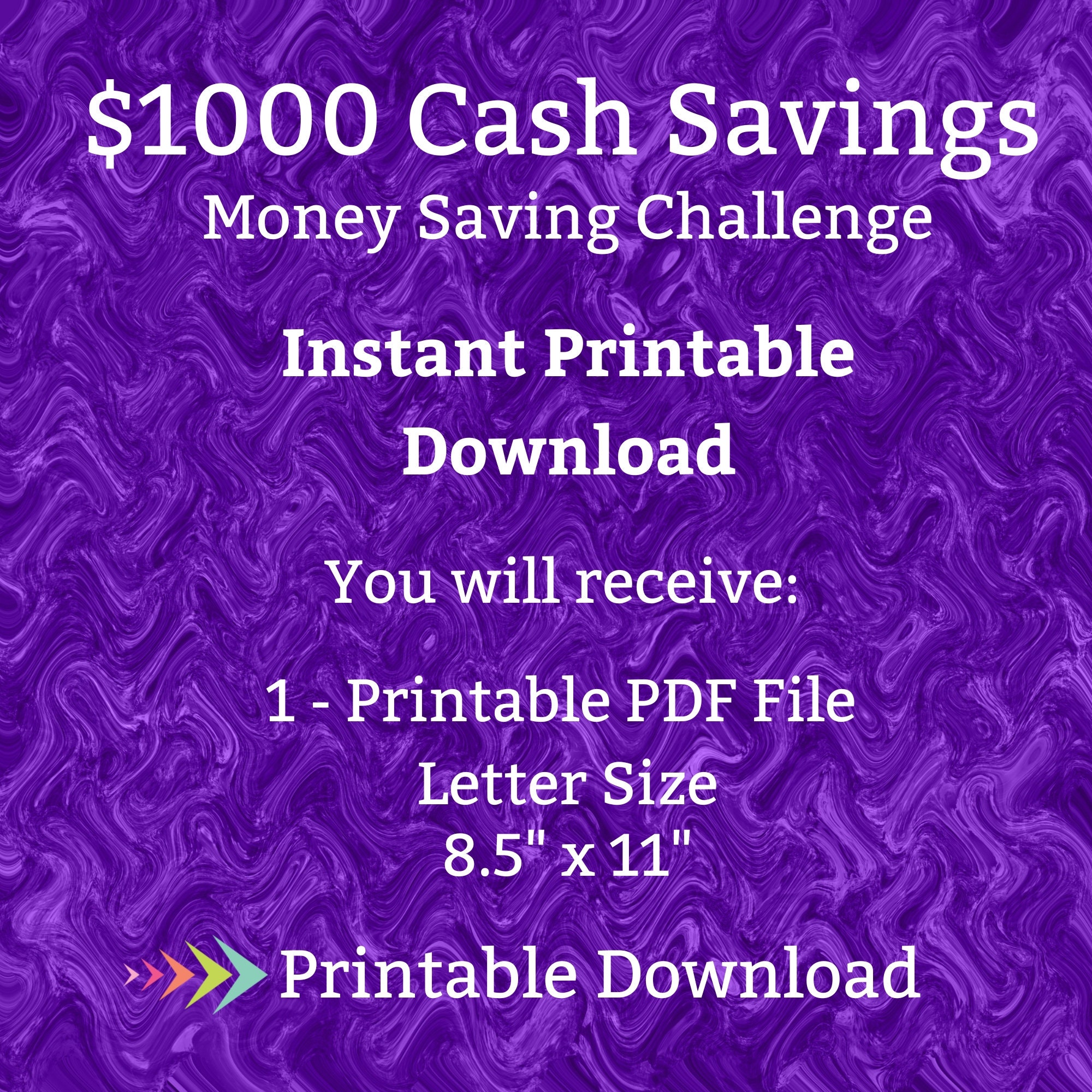 Save 1000 Dollars Savings Challenge Printable 1k Tracker Etsy