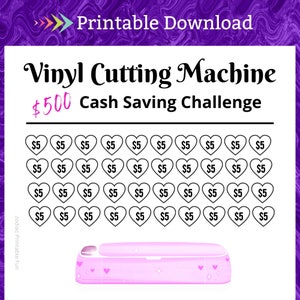 Paper Cutter Savings Challenge Printable for Hobby Craft Design Vinyl Cutting Machine Money Saving Fund for Plotter Cut Sticker Cash Tracker