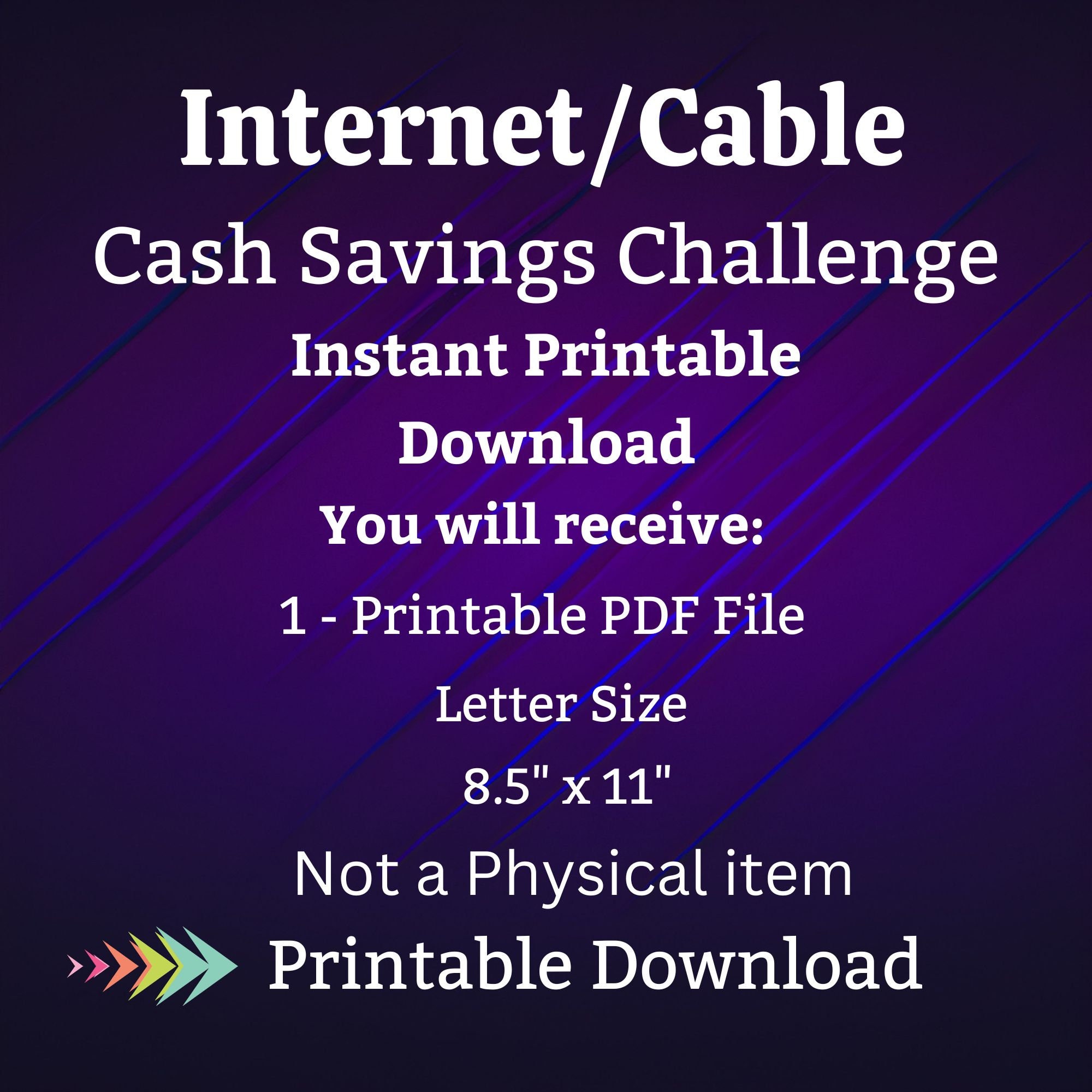 Internet Cable Savings Challenge Printable for Home Wi-fi Network Bill ...