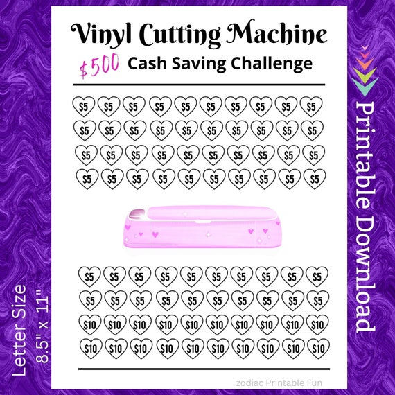 Vinyl Cutter Savings Challenge Printable, Craft Budget Tracker (PDF)