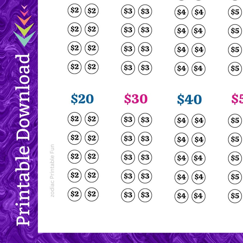 Printer Toner Cartridge Savings Challenge Printable for Computer Laser Printer Ink for Home Office Money Saving Fund for Students Budget