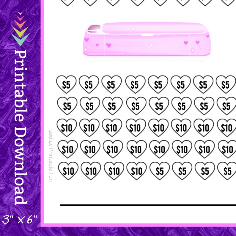 A6 Paper Cutter Savings Challenge Printable for Hobby Craft Design Vinyl Cut Machine Money Saving Fund for Crafters Plotter Machine Fund