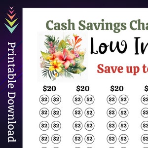 Low Income Savings Challenge Printable for Family Cash Budgeting Goal for Paycheck Money Saving Sinking Fund for Low Budget Savings Tracker
