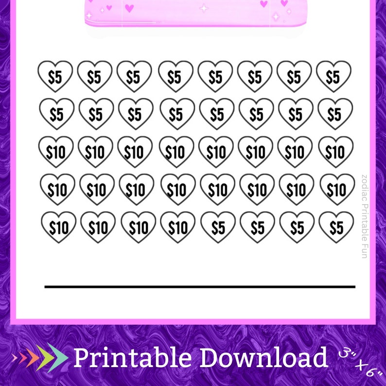 A6 Paper Cutter Savings Challenge Printable for Hobby Craft Design Vinyl Cut Machine Money Saving Fund for Crafters Plotter Machine Fund