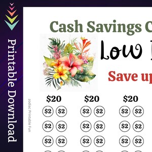Low Income Savings Challenge Printable for Family Cash Budgeting Goal for Paycheck Money Saving Sinking Fund for Low Budget Savings Tracker
