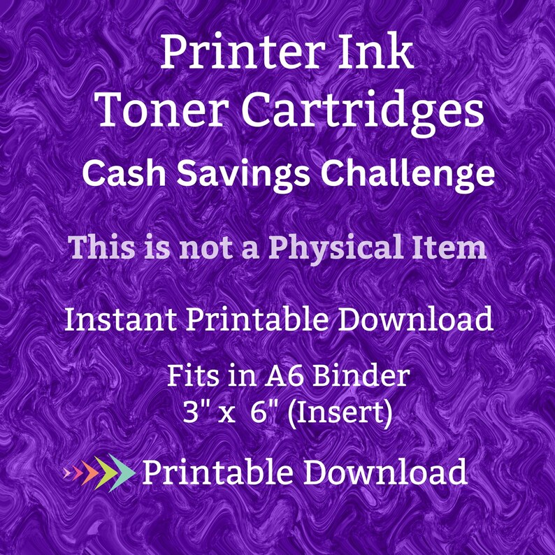 A6 Printer Toner Cartridge Savings Challenge Printable for Computer Laser Printer Ink for Home Office Money Saving Fund for Students Budget