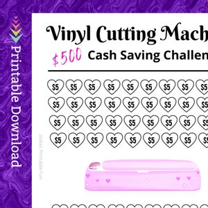 Paper Cutter Savings Challenge Printable for Hobby Craft Design Vinyl Cutting Machine Money Saving Fund for Plotter Cut Sticker Cash Tracker