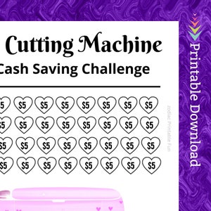 Paper Cutter Savings Challenge Printable for Hobby Craft Design Vinyl Cutting Machine Money Saving Fund for Plotter Cut Sticker Cash Tracker