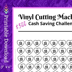 A6 Paper Cutter Savings Challenge Printable for Hobby Craft Design Vinyl Cut Machine Money Saving Fund for Crafters Plotter Machine Fund