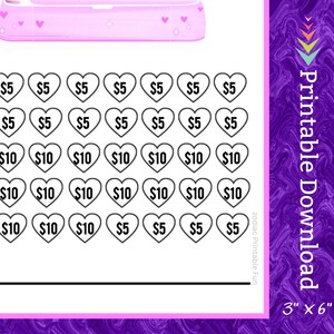 A6 Paper Cutter Savings Challenge Printable for Hobby Craft Design Vinyl Cut Machine Money Saving Fund for Crafters Plotter Machine Fund