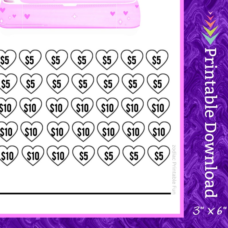 A6 Paper Cutter Savings Challenge Printable for Hobby Craft Design Vinyl Cut Machine Money Saving Fund for Crafters Plotter Machine Fund
