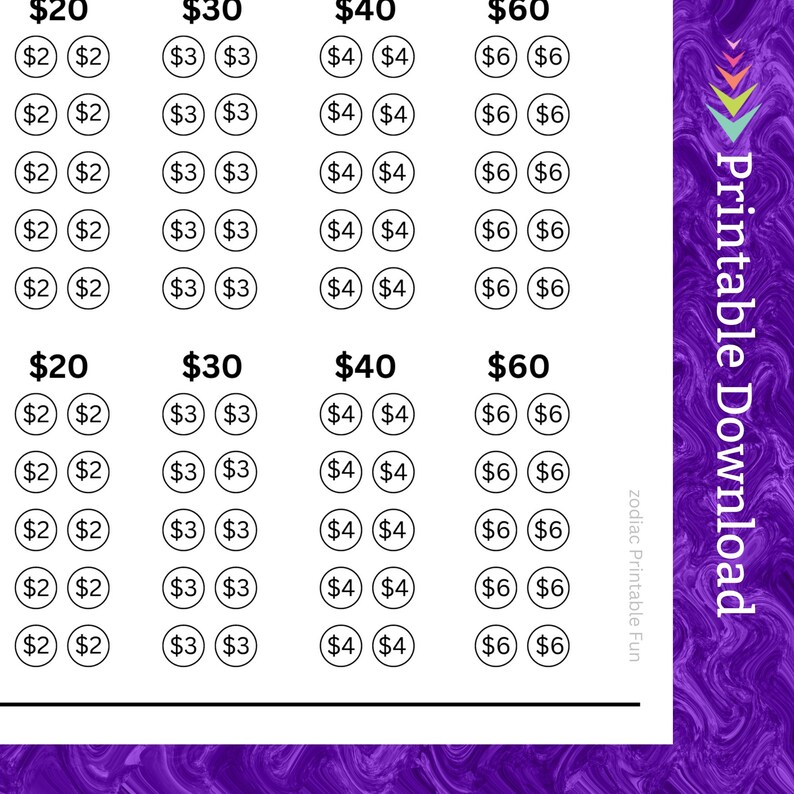 Computer Printer Cash Savings Challenge Printable for Home Office Printing for School Student