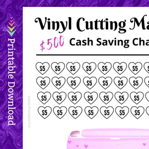Paper Cutter Savings Challenge Printable for Hobby Craft Design Vinyl Cutting Machine Money Saving Fund for Plotter Cut Sticker Cash Tracker