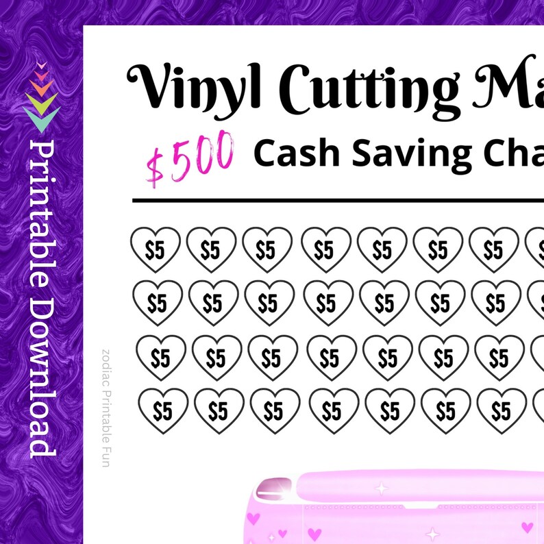 Paper Cutter Savings Challenge Printable for Hobby Craft Design Vinyl Cutting Machine Money Saving Fund for Plotter Cut Sticker Cash Tracker