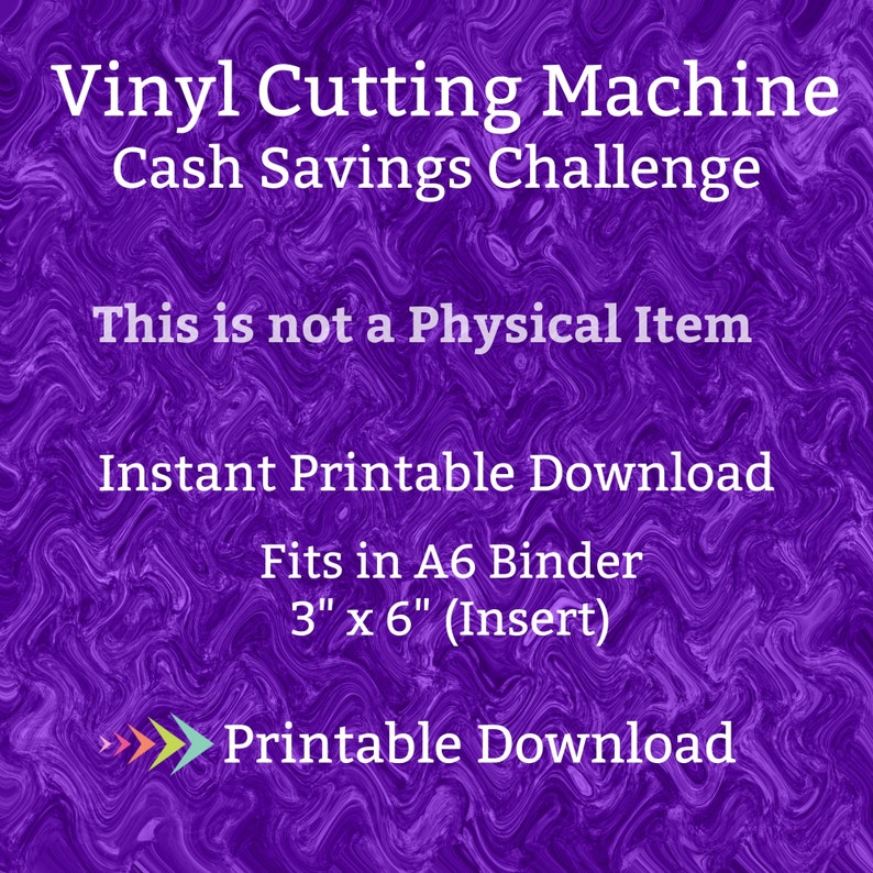 A6 Paper Cutter Savings Challenge Printable for Hobby Craft Design Vinyl Cut Machine Money Saving Fund for Crafters Plotter Machine Fund