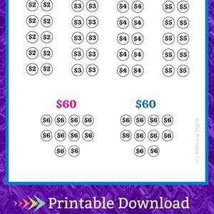 A6 Printer Toner Cartridge Savings Challenge Printable for Computer Laser Printer Ink for Home Office Money Saving Fund for Students Budget