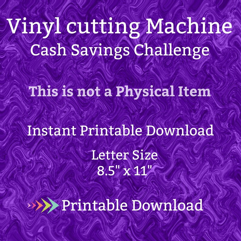 Paper Cutter Savings Challenge Printable for Hobby Craft Design Vinyl Cutting Machine Money Saving Fund for Plotter Cut Sticker Cash Tracker