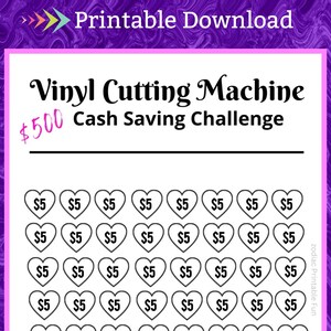 A6 Paper Cutter Savings Challenge Printable for Hobby Craft Design Vinyl Cut Machine Money Saving Fund for Crafters Plotter Machine Fund