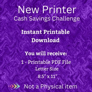 Computer Printer Cash Savings Challenge Printable for Home Office Printing for School Student
