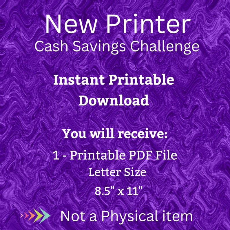 Computer Printer Cash Savings Challenge Printable for Home Office Printing for School Student