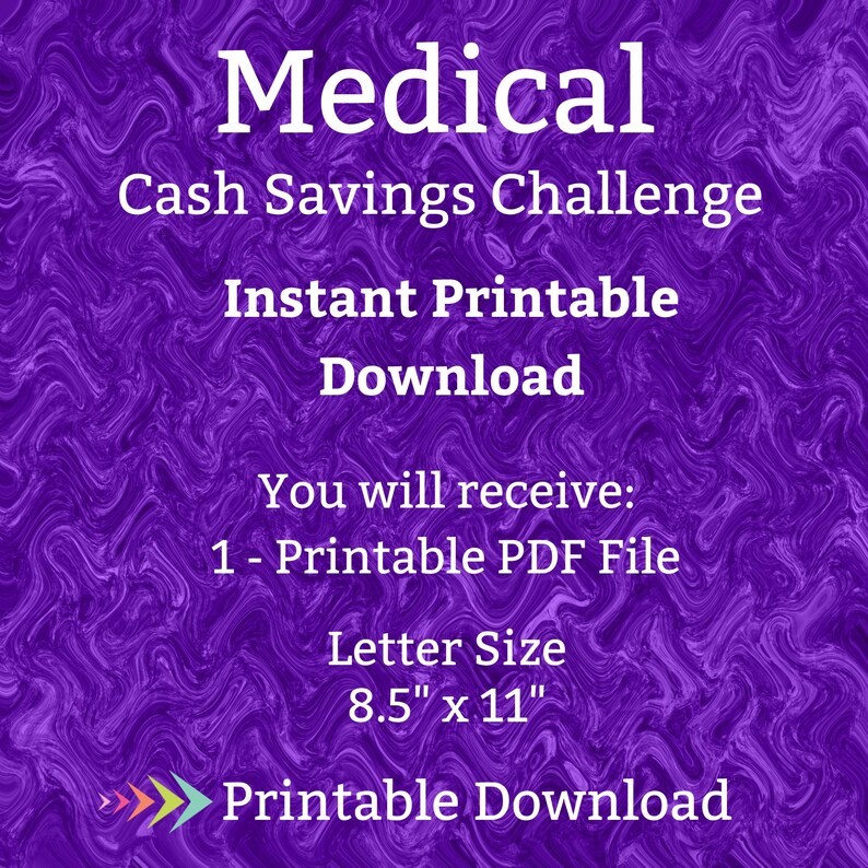 Medical Savings Challenge Printable Etsy