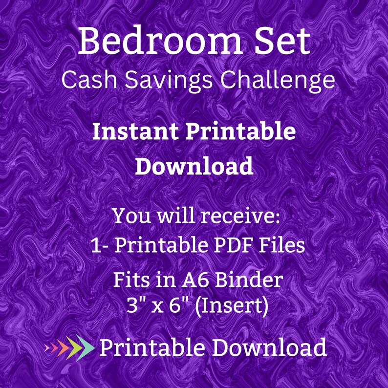 A6 New Bedroom Furniture Set Cash Savings Challenge House Etsy