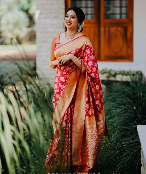 Beautiful Kanchipuram Sari Bollywood Style Saree Party Wear Saree