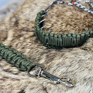 Custom Paracord Covered &#39;Micro&#39; Prong Collar 1.5 Gauge [Stainless Steel]